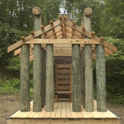 Ed Levine's "Embodying Thoreau" hut in Pennypack Park