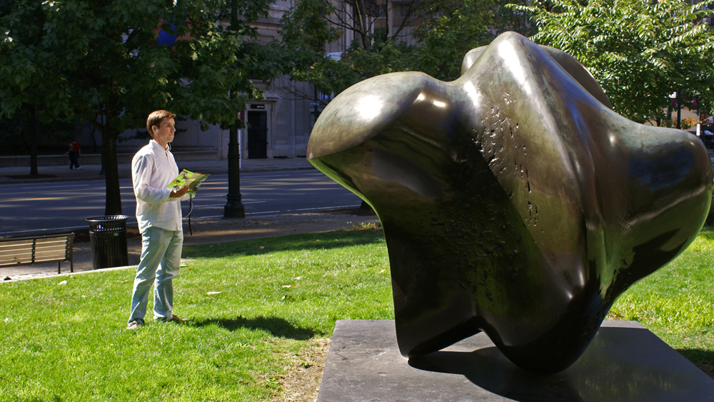 A user dials in to Museum Without Walls to learn more about Three Way Piece Number 1: Points