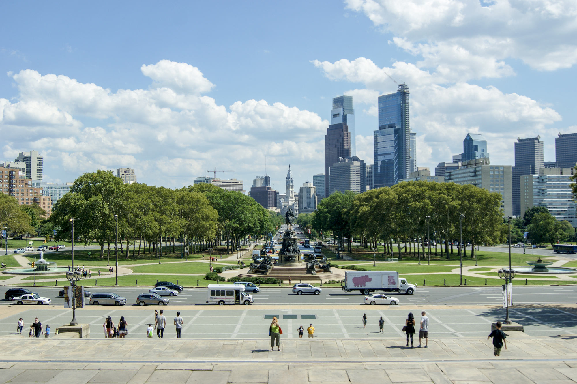 View from the steps of the Philadelphia Museum of Art.