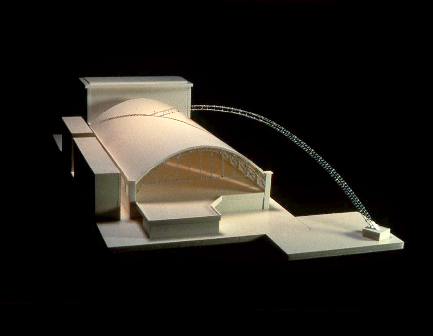 David Ireland's proposal: Maquette for Reading Terminal trainshed, skywalk and sundial. Photo Wayne Cozzolino © 1987.