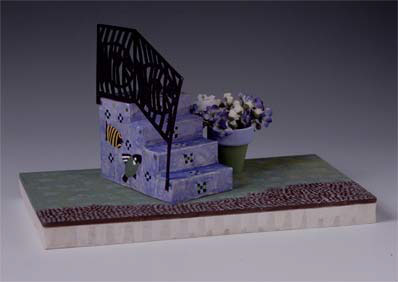 Mixed-media model of a proposed stoop. 