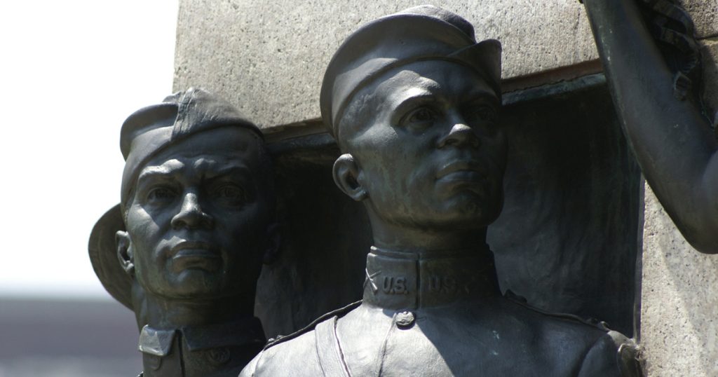 detail of All Wars Memorial to Colored Soldiers and Sailors