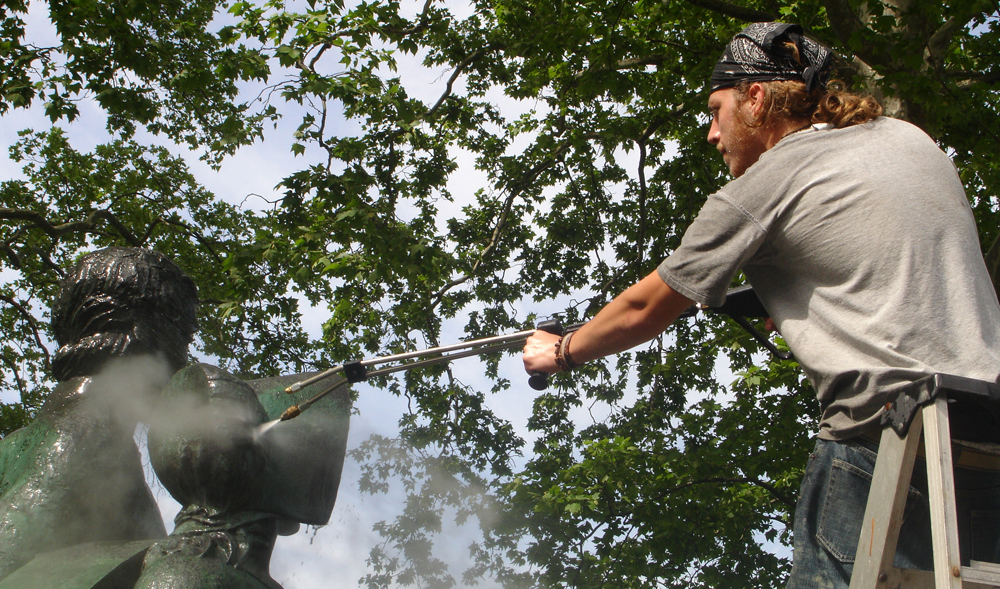 Conservation of Spanning the Continent sculpture along Kelly Drive