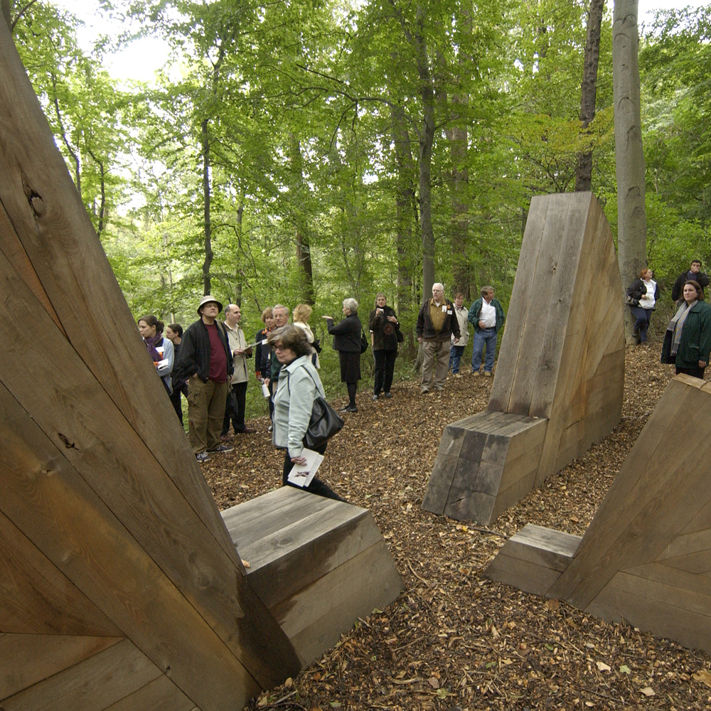 A crowd gathers at the dedication for Embodying Thoreau