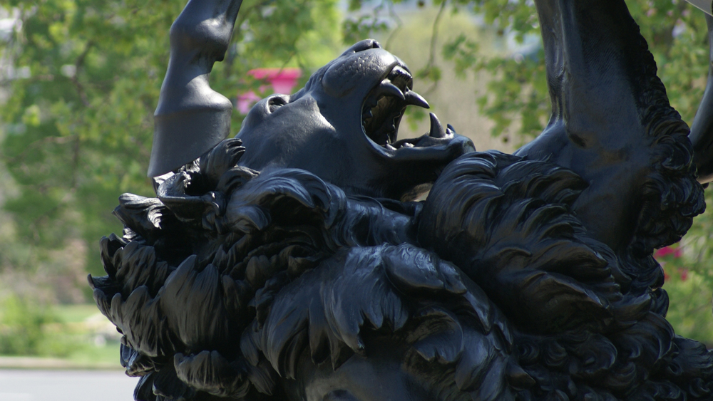 Albert Wolff's The Lion Fighter on the steps of the Philadelphia Museum of Art