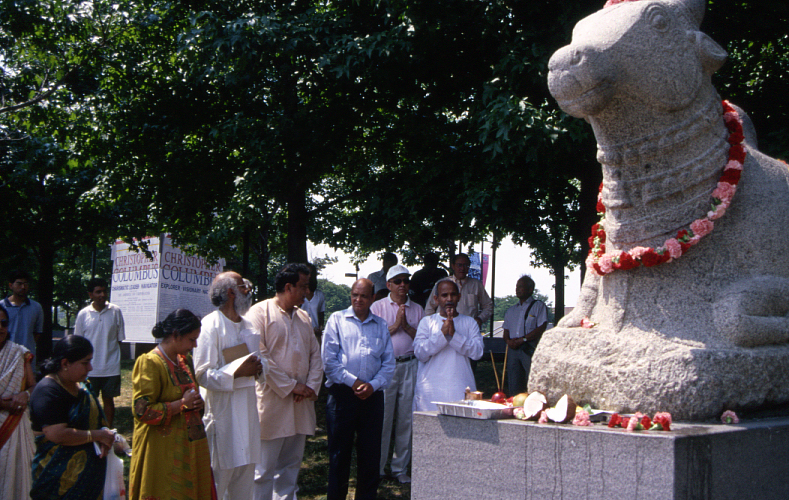 Rededication ceremony of the Nandi sculpture