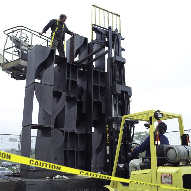 The 2007 conservation and reinstallation of Louise Nevelson's Atmosphere and Environment XII at the Philadelphia Museum of Art.