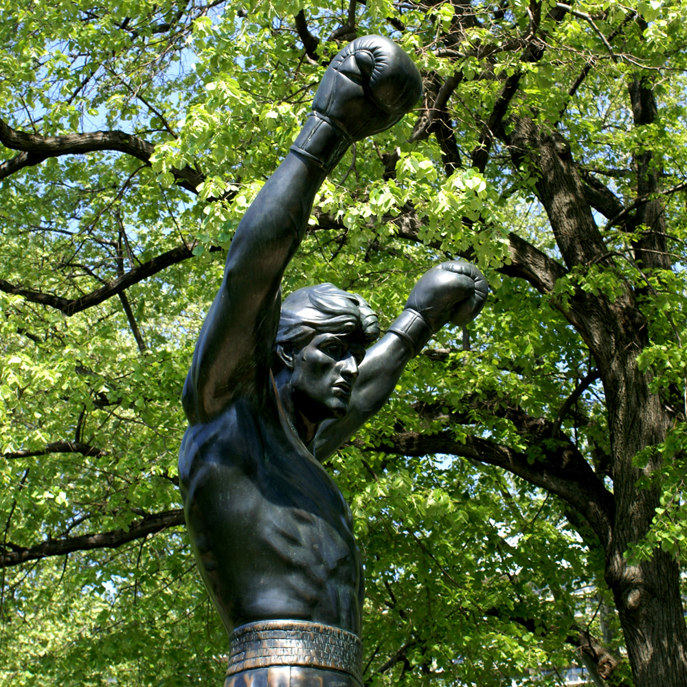 Detail of A. Thomas Schomberg's Rocky statue