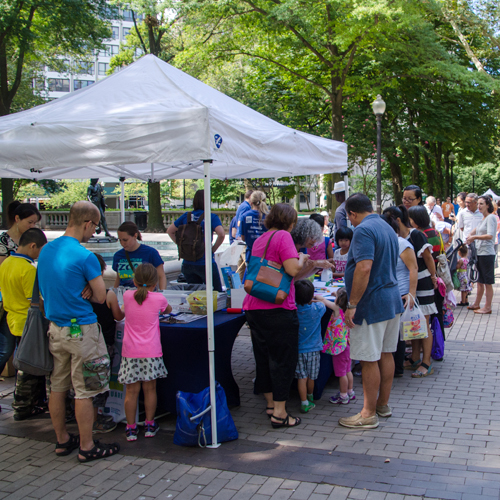 Sculpture Zoo event in Rittenhouse Square