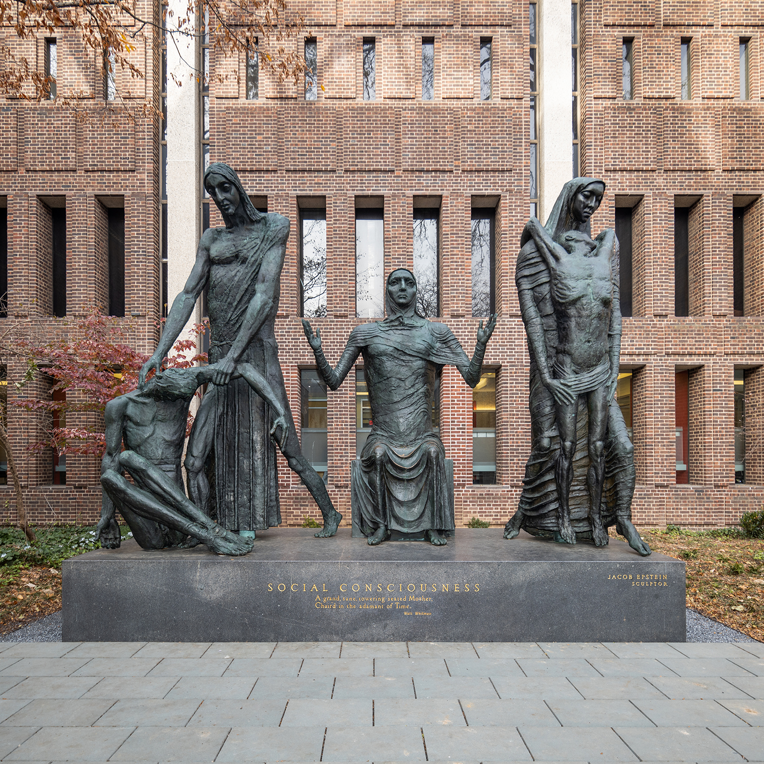 Outdoor sculpture on University of Pennsylvania's campus – four bronze figures