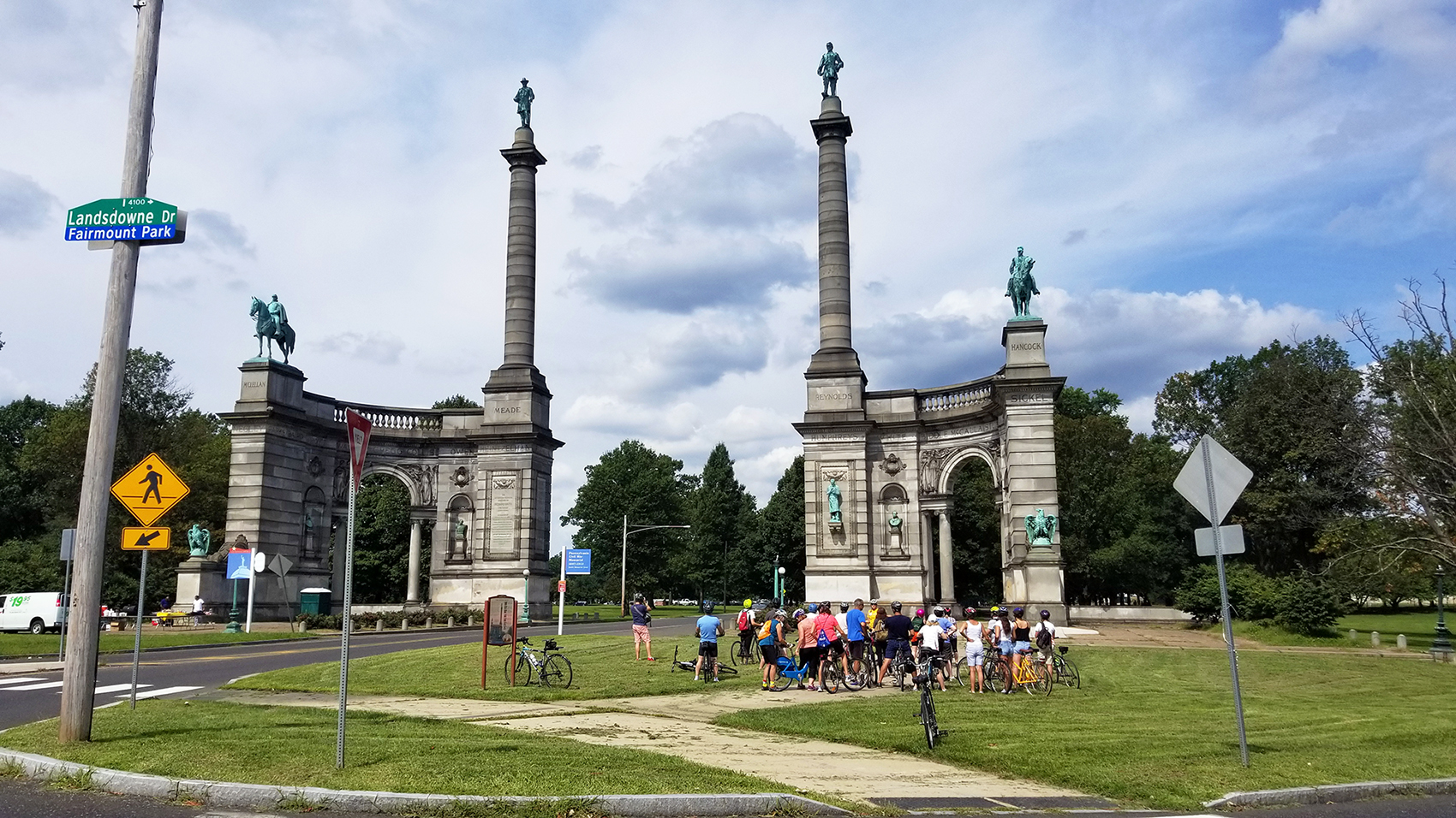 Public art bike tour through Fairmount Park - the Smith Memorial Arch stop