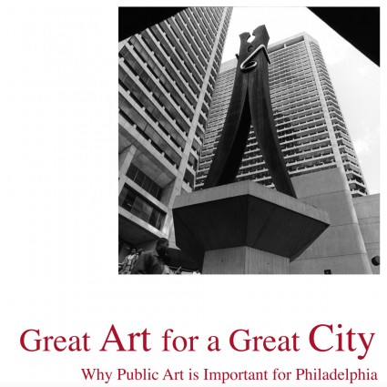Clothespin sculpture on the cover of Public Art Forum's Mayoral Brief