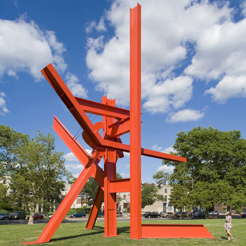 Abstract Iroquois sculpture by artist Mark di Suvero