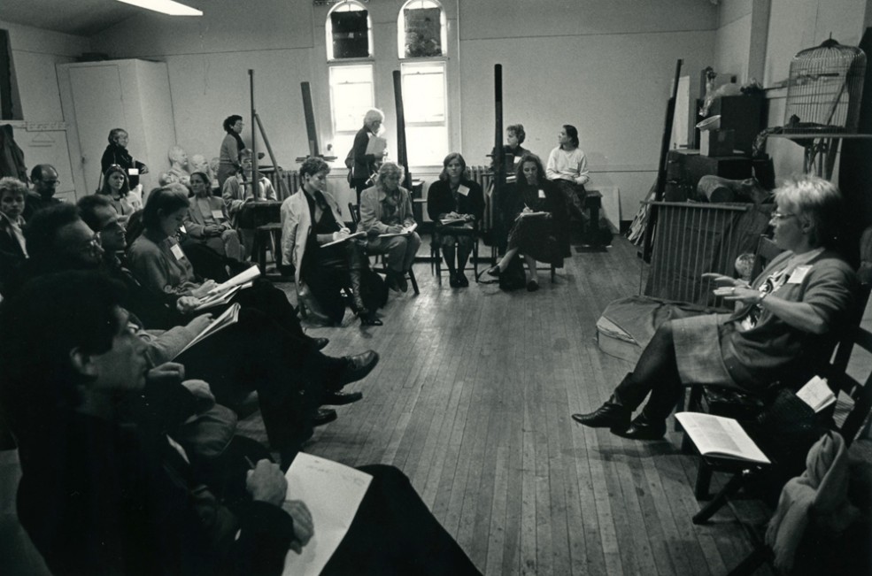 Public Art School, Fleisher Art Memorial, "Artist Selection Process," led by Mary Beebe; part of Public Art in America '87. Photo Gary McKinnis © 1987 for the Association for Public Art