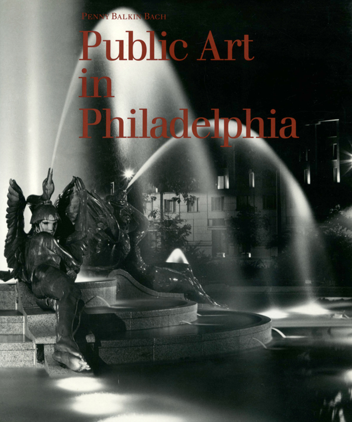 Cover of the Public Art in Philadelphia book, which shows the Swann Memorial Fountain at night