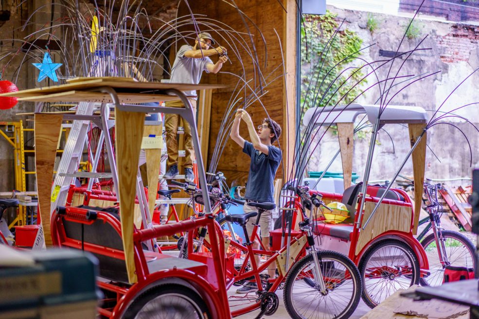 Atelier staff assists with fabrication. Photo Jeff Fusco Photography