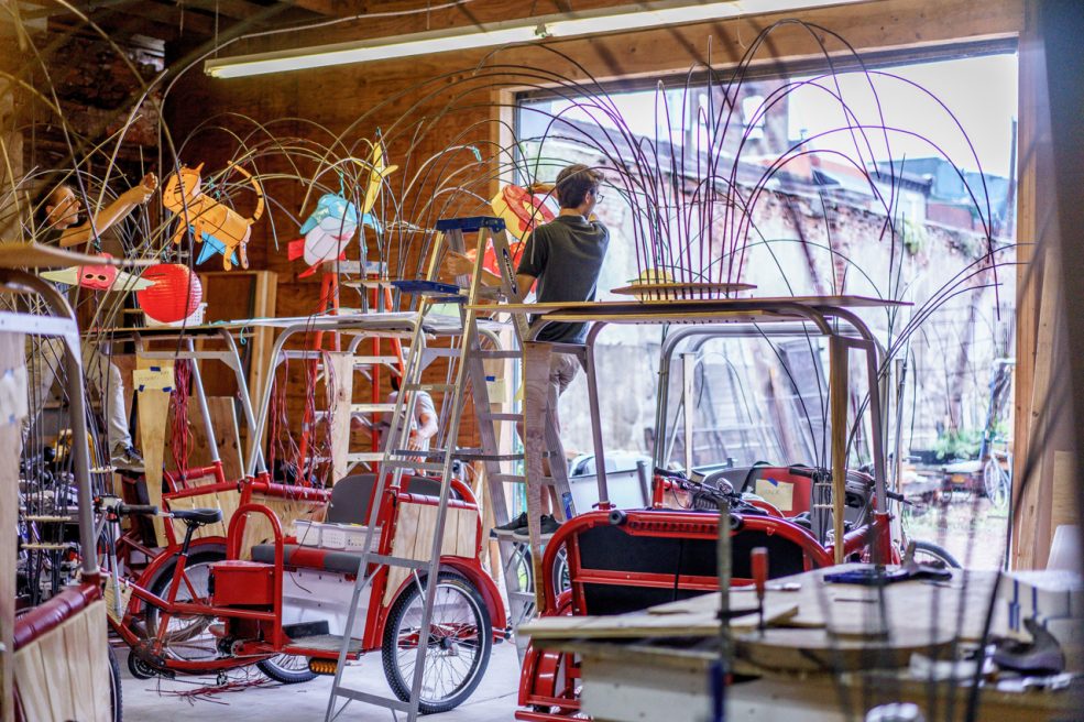 Atelier staff assists with fabrication. Photo Jeff Fusco Photography