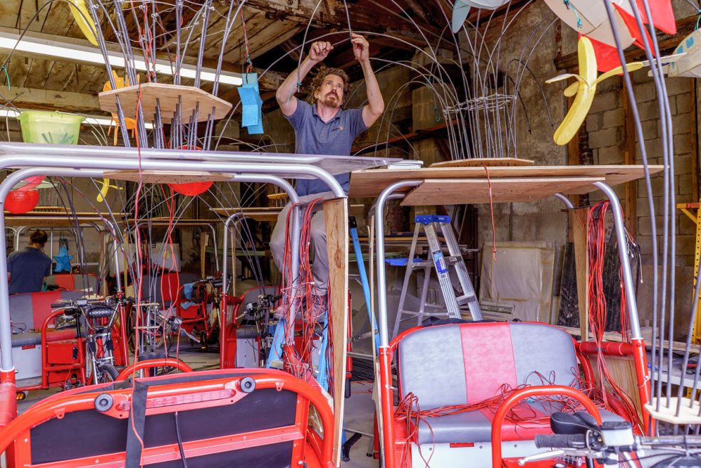 Atelier staff assists with fabrication. Photo Jeff Fusco Photography