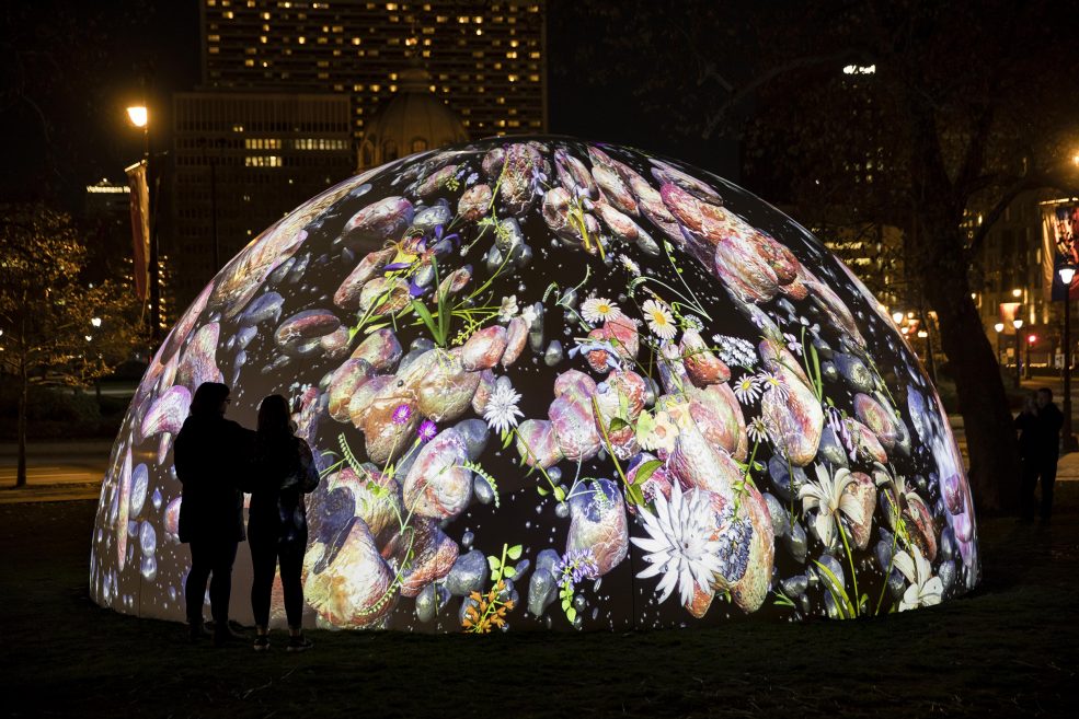 <em>Winter Fountains</em> (2017) by Jennifer Steinkamp, presented by Parkway Council and commissioned by Association for Public Art. Photo James Ewing Photography.