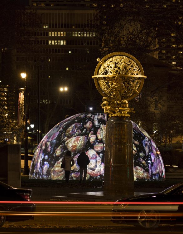 <em>Winter Fountains</em> (2017) by Jennifer Steinkamp, presented by Parkway Council and commissioned by Association for Public Art. Photo James Ewing Photography.