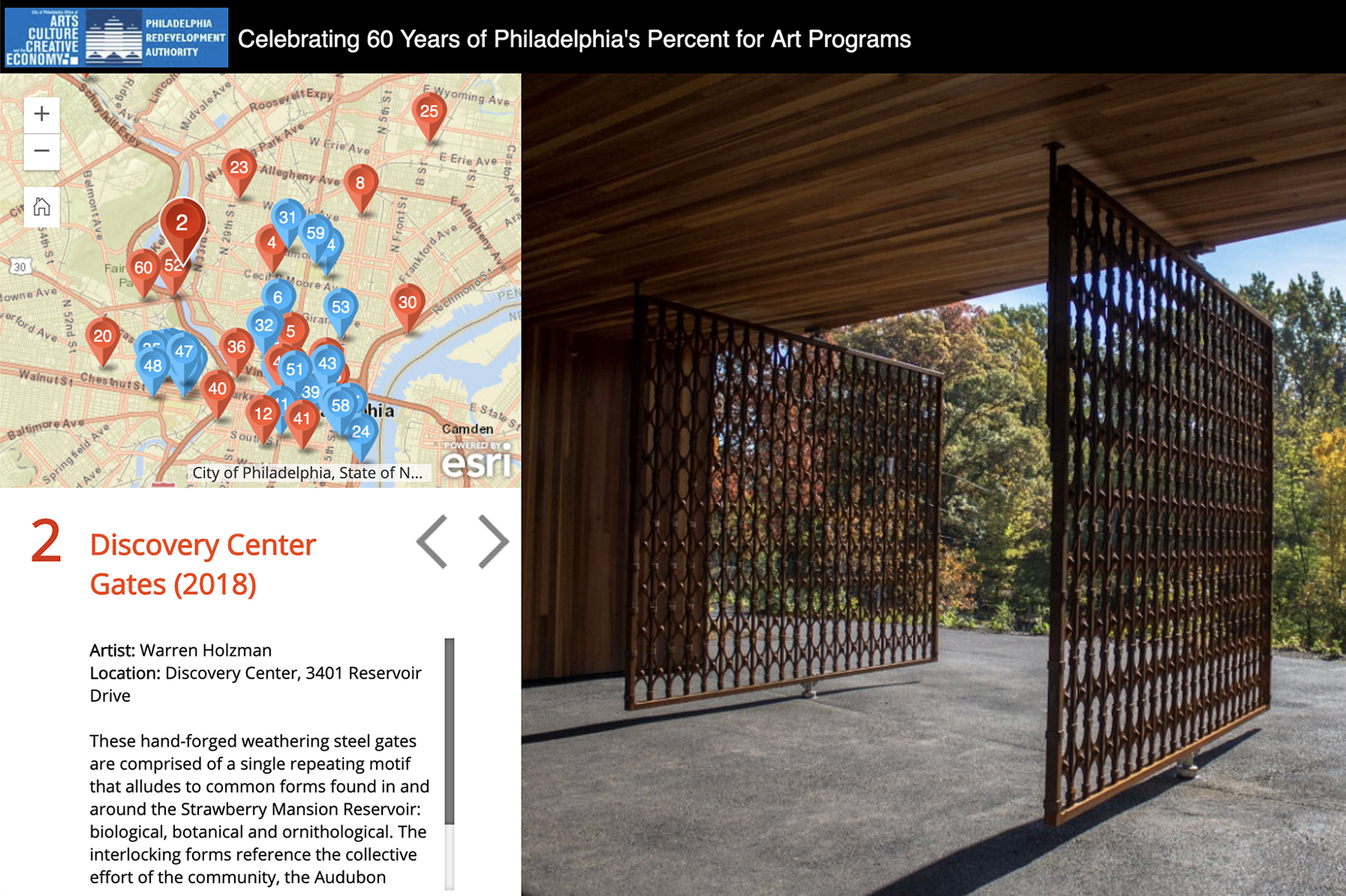 Virtual tour map to celebrate 60 years of Philadelphia's Percent for Art Programs