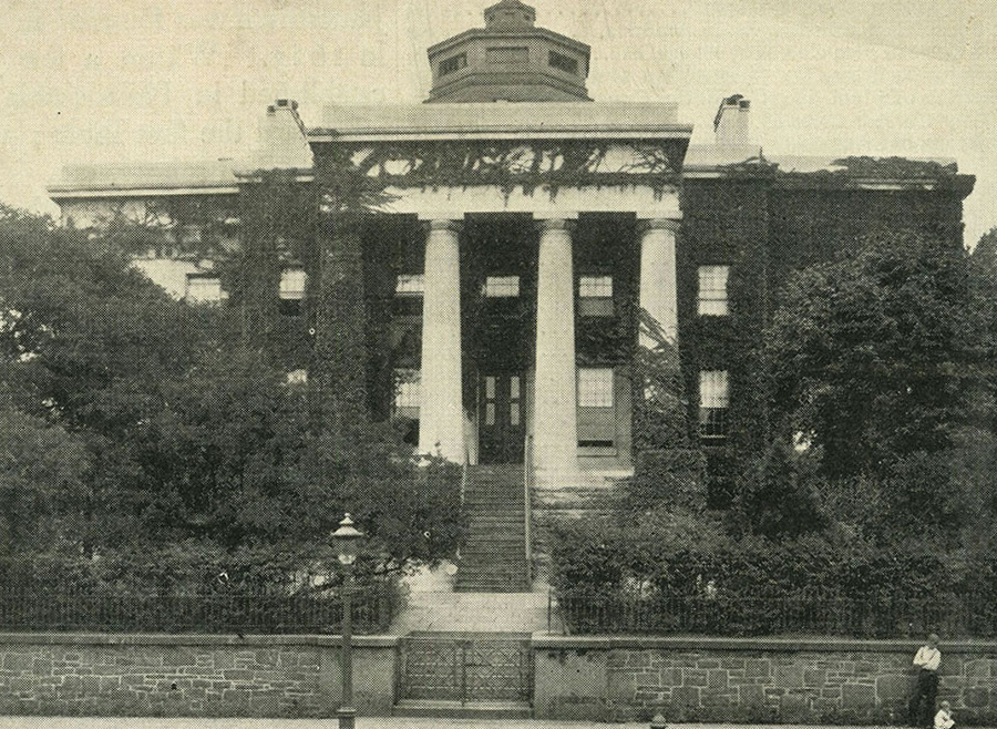 The Preston Retreat Building - Black and White historic photo
