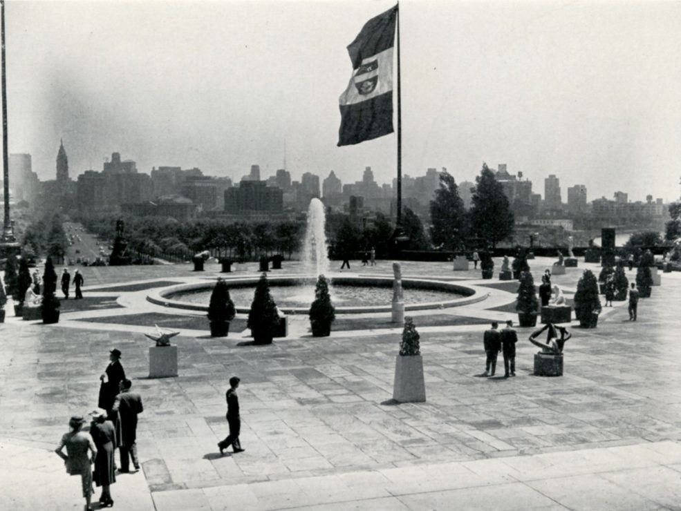 The Association for Public Art's 1949 Sculpture International Exhibition at the Philadelphia Museum of Art, where <em>Maja</em> was first installed. Photo © Association for Public Art.