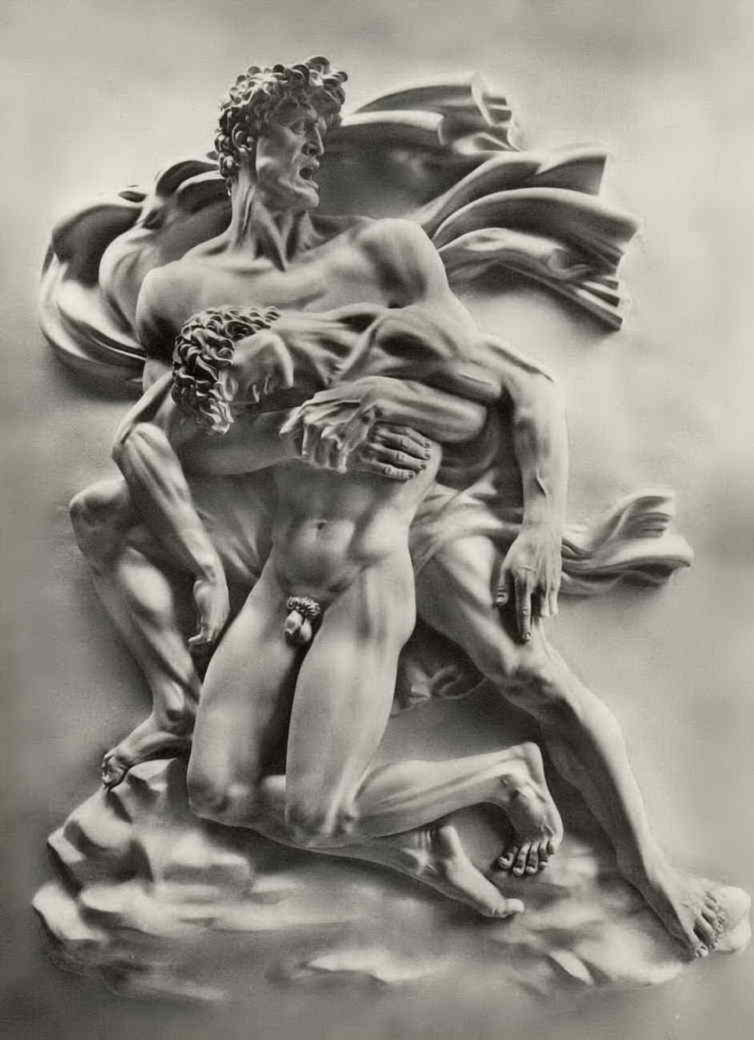 Arno Breker, Kameraden (postcard, black and white)